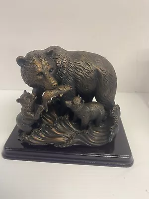 Always & Forever Collectible Fishing Bears Sculpture Bronze Finish Open Box -946 • $17.59