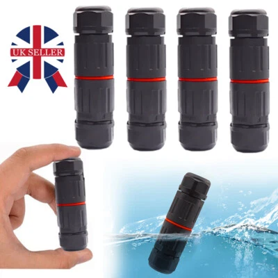 £2.88 • Buy 5pcs 3 Pole Core Joint Outdoor IP68 Waterproof Electrical Cable Wire Connector M
