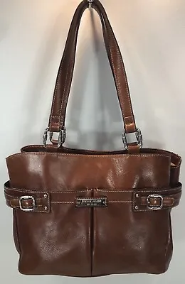 Vintage Etienne Aigner Brown Leather Tote Handbag • $28.03