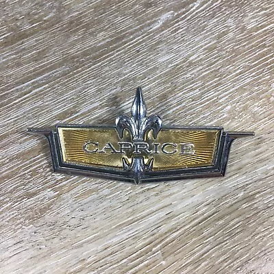 Vintage Chevy Caprice Emblem Original GM Ornament Panel Metal 3.75 Inches • $42.49