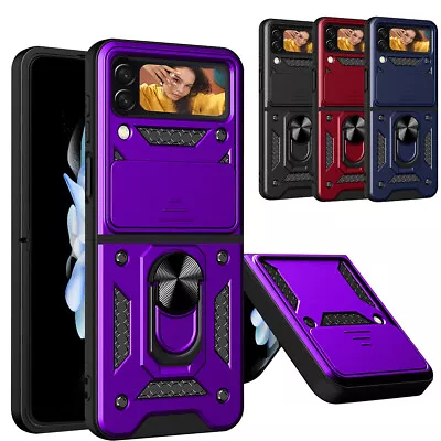 $12.99 • Buy For Samsung Galaxy Z Flip 4/Flip5 Shockproof Slim Leather Ring Holder Case Cover