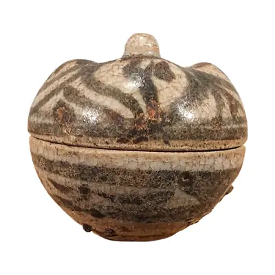 Antique Annamese Ceramic Pottery Small Lidded Jar Fruit Vietnam 2.5 Cm • $29.99