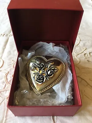 New In Box H Samuel Beautiful Silver Plated Heart Rose Ornate Jewellery Box • £18