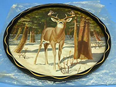 Nos Vintage Deer Buck Serving Tray James L. Artig New Forwards Standish Michigan • $40.49