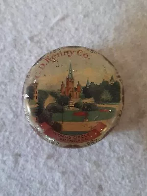 Vintage Candy Tin Can C.D. Kenny Co. Advertising Thomas Circle In Washington DC • $32