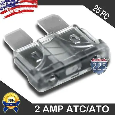25 Pack 2 AMP ATC/ATO STANDARD Regular FUSE BLADE 2A CAR TRUCK BOAT MARINE RV US • $9.45