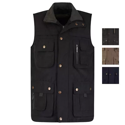 Kingsize Bodywarmer Padded Gilet Sleeveless Multi Pocket 3XL-5XL Big Size Field • $26.73