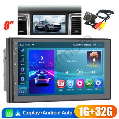 9  Double 2DIN Car Stereo Radio GPS Navi WiFi Android Apple CarPlay Head Unit • $84.13