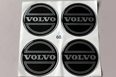 Rare VOLVO 60mm Alloy Wheel Center Cap Cover Logo Sticker Set BLACK • $25.90