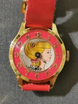 Vintage Original 1964 Mattel Swiss Made Mechanical Barbie Watch Diamond Tooled • $10