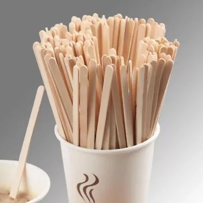 100 Quality Wooden Tea Coffee Sticks Stirrers. Large  7 Inch 180mm.   100 Pack • £1.99