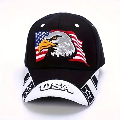 USA Eagle Embroidery Baseball Cap Unisex American Flag Patriotic Dad Hats Adjust • $12.49