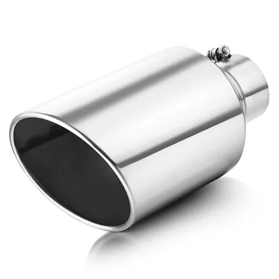 Inlet 4  Outlet 8  - 15  Long Stainless Steel Rolled Edge Exhaust Tip Diesel • $52