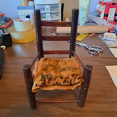 Antique Wooden Hand Carved Ladderback Chair Miniature Salesman's Sample • $59.95