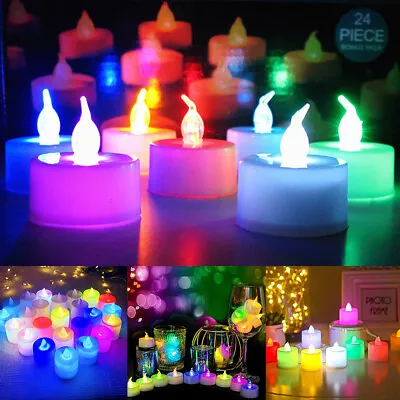 £7.95 • Buy 12 X LED Colour Changing Flickering Mood Tea Lights Flameless Battery Operated
