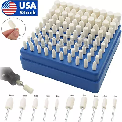 100X Wool Buffing Pads Felt Rotary Tool Polishing Waxing-Head Wheel For Dremel • $16.90