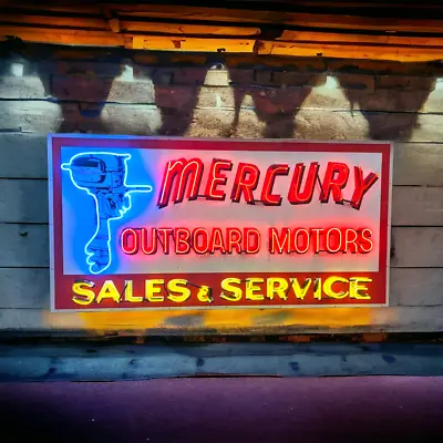 Mercury Outboard Motors Neon Sign / Custom Signs / Boat Petro Lake Signs Sales • $4299.99