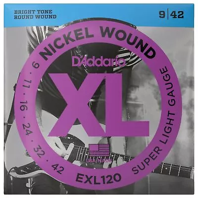D'Addario EXL120 XL Nickel Wound Electric Guitar Strings 09-42 Super Light • $9.95