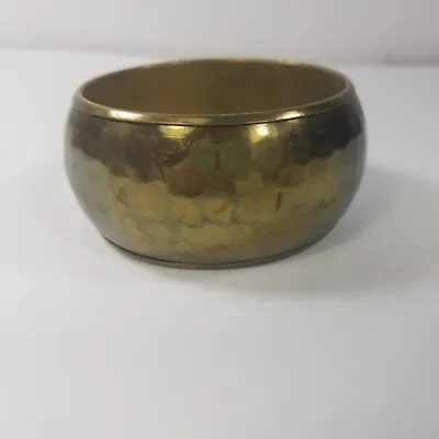 Vintage Chunky Wide Hammered Gold Tone Bangle Bracelet  • $17.99