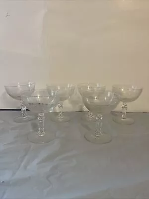 Set 6 Vintage Fostoria Buttercup Wine Sherbert Cocktail Dessert Glasses Etched • $49.99