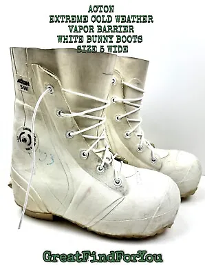 Usgi Acton Extreme Cold Weather Vapor Barrier White Bunny Boots  Size 5 Wide • $79.99