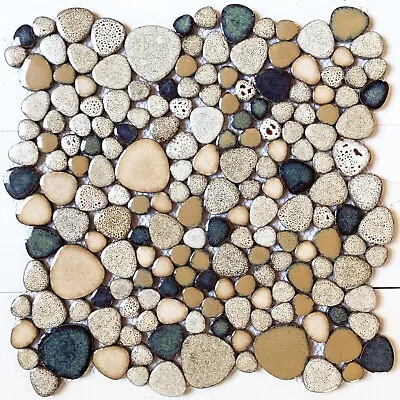 Mix Brown Pebble Porcelain Mosaic For Wall And Floor Tile • $12.95