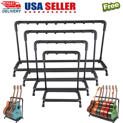 Guitar Stand Rack 3 5 7 9 Holder Guitar Folding Stage Bass Acoustic Guitar Music • $41.54