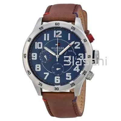 Tommy Hilfiger 1791066 Men's Brown Leather Watch 46mm • $135