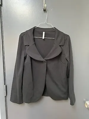 HANNA ANDERSSON Womens Cotton Blend Black Blazer Soft Knit Button Size XS • $13
