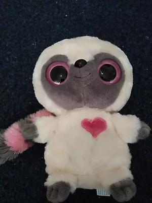 YooHoo And Friends Lemur Grey/Cream With Pink/Grey Tail Light Up Heart 8  Tall • £7.50