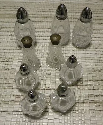 Lot Of 9 Vintage Salt And Pepper Shakers Crystal Glass • $20