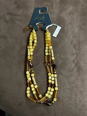 Vintage Amber Square Beads Multistrand Necklace • $25