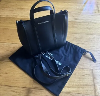 MARC JACOBS Mini Shopper Tote Crossbody Handbag Spade Black Leather Kate Mimco • $290