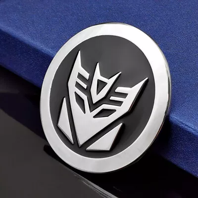 Chrome Black Round Transformers Decepticons Body Fender Door Rear Emblem Badge • $10.44