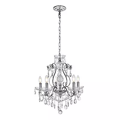 Living District Voltaire Collection Chandelier D22 H22 Lt:5 Chrome Finish • $243.80