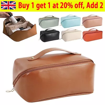 £8.79 • Buy Large-Capacity Travel Cosmetic Bag Organizer Makeup With Brushes Slots Dividers.
