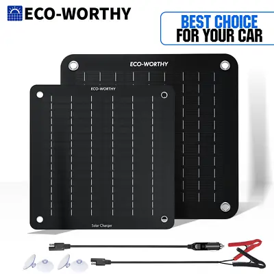 ECO-WORTHY 5W 10W Watt Mono Solar Panel Battery Trickle Charger Kit 12V Car RV • $14.39