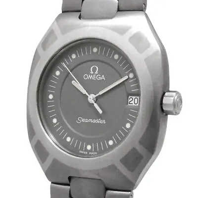 Omega Seamaster Polaris Vintage Titanium Date Silver Gray Quartz Mens Watch • $1440