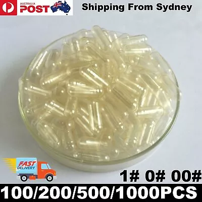 1000x Empty Hard Gelatin Capsule Size 0# Clear Kosher Gel Medicine Pill Vitamins • $1.44