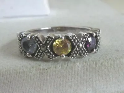 Charles Winston 925 Cubic Zirconia Hug/ Kisses Design Band Ring - Size 6.5 • $18