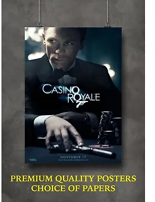James Bond Casino Royale Movie Art Large Poster Art Print Gift A0 A1 A2 A3 Maxi • £25.75