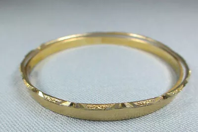 2 Vintage Gold Tone Bangle Bracelets  8 Inch • $6.49