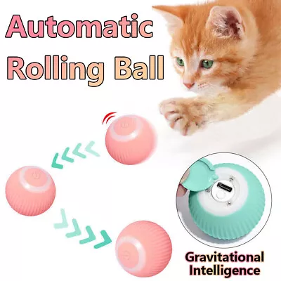 Interactive Smart Cat Toy Automatic Rolling Cat Ball Self-Moving Kitten Toy AU • $12.66