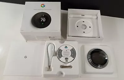 Black Google Nest 3rd Generation Learning Programmable Thermostat Kit T3016US • $148.99