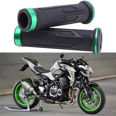 Motorcycle 7/8  Handlebar Rubber Hand Grips For Kawasaki Z900 Z1000 Z650 Z400 • £11.11