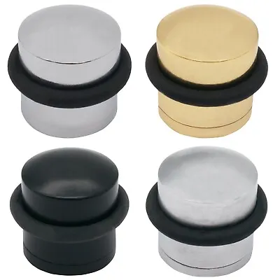 Floor Door Stop Dome Solid Strong Concealed Fix Chrome Brass Satin Black • £17.75