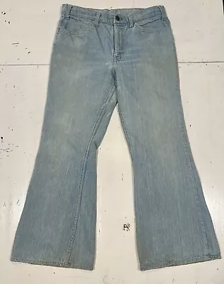 Vintage Levi Jeans Adult 33x31 Bell Bottom 663 Flare 70s Faded Orange Tab Mens • $100