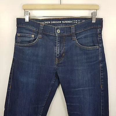 MUSTANG  Jeans Mens W30 L32 Blue Slim Fit Tapered Denim Zip Low Rise New Oregon • $17.41