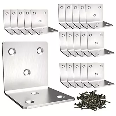 Stainless Steel L Bracket Silver 90 Degree Small Corner Bracket 2  Right Angle B • $24.26