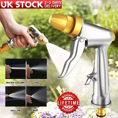 High Pressure Water Spray Gun Metal Brass Nozzle Car Garden Lawn Wash Hose Pipes • £7.89